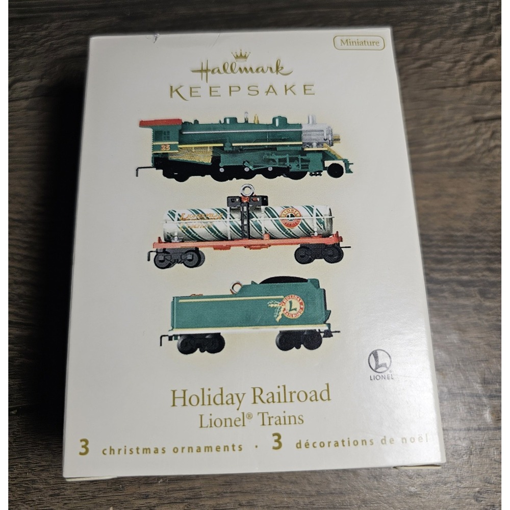Hallmark Keepsake Miniature Holiday Railroad Lionel Trains-3 Ornaments 2009 NIB